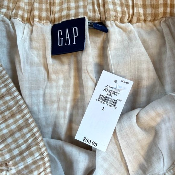 Womens Large Gap Tan Gingham Print Mini Skirt - Picture 2 of 3